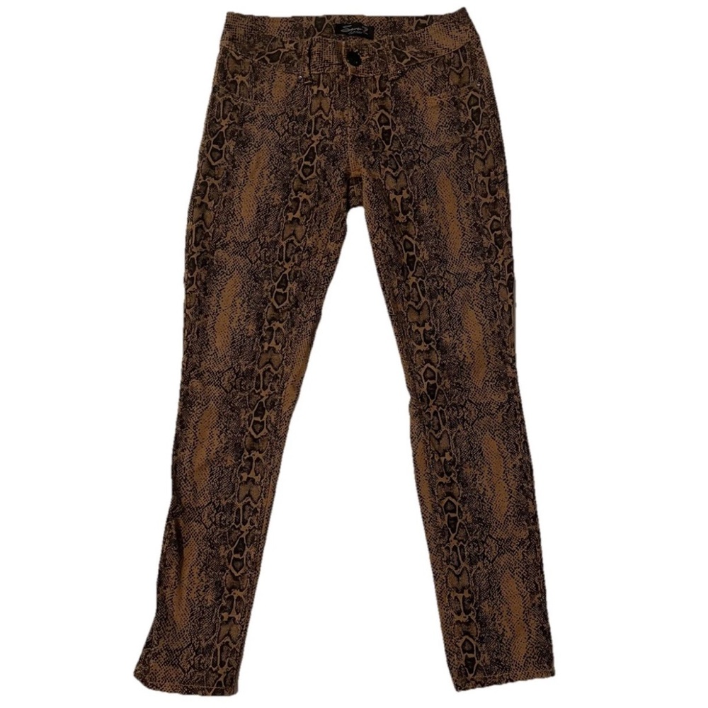 Seven7 Snake Skin Print Brown/Black Skinny Jean Stretch Pants Sz 4